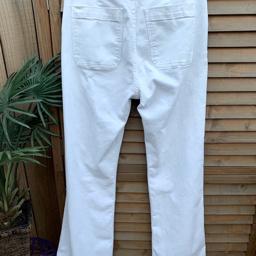 J Crew wide leg white jeans